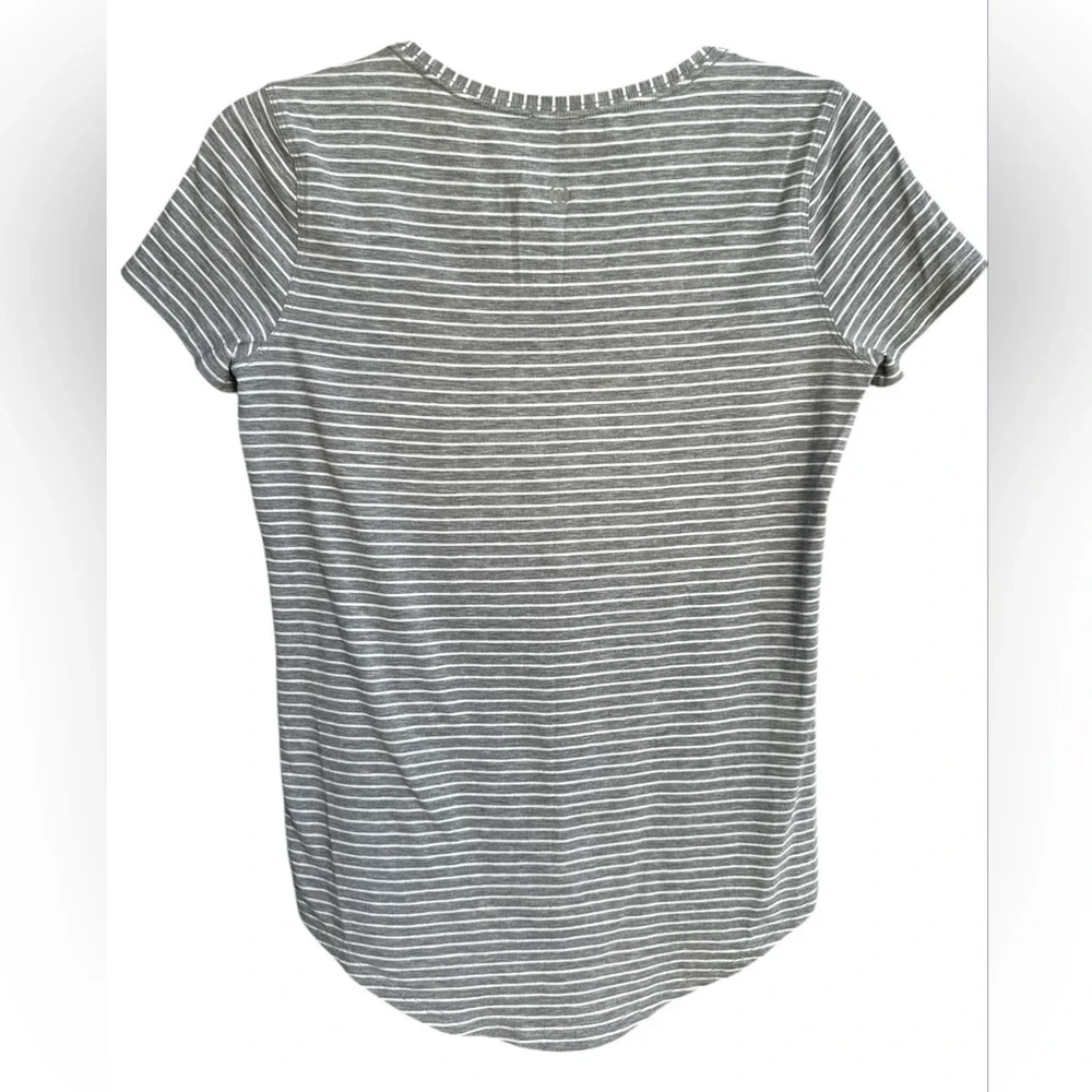 Lululemon Love Crew Short Sleeve Gray/White Stripe Size 2